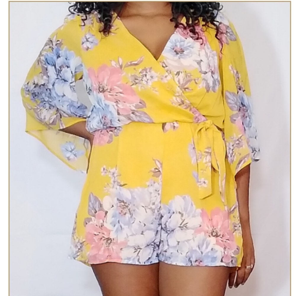Floral Yellow Summer Romper